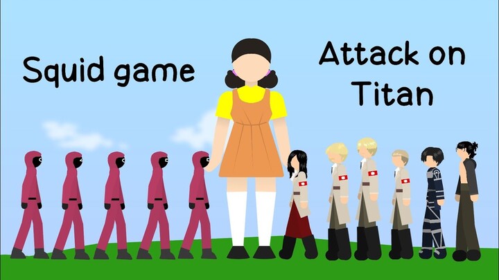 Attack on titan VS Squid game Sticknodes animation || Shark anims ch.