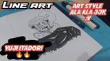 Speed draw || line art sketsa yuji itadori jjk🔥