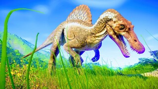 Spinosaurus & Cacharodontosaurus Hunting In Savannah Environment - Jurassic World Evolution
