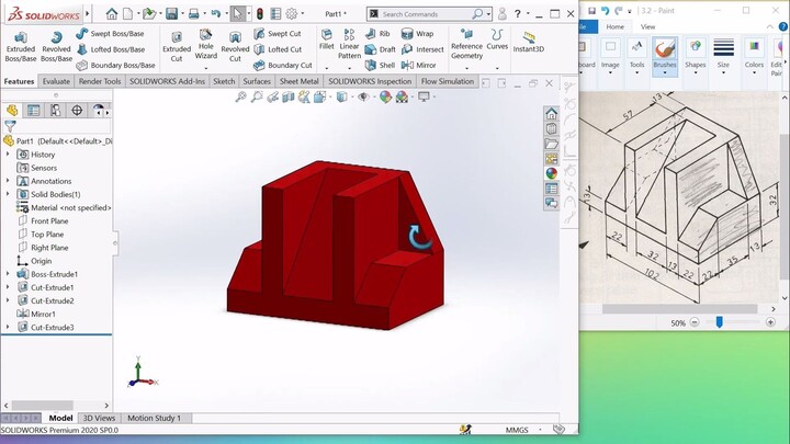 Tutorial design 3D menggunakan solidworks sambil dengar ost one piece - memories