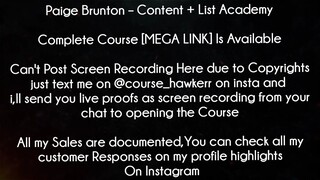 Paige Brunton Course Content + List Academy Download
