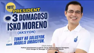 DOMAGOSO, ISKO MORENO (AKSYON) Paid TV Ad April 26—May 7, 2022 30s | ABS-CBN Halalan 2022