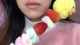 【AMSR】Eating video of strawberries & marshmallow