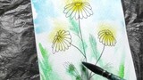 How to draw a daisy. Very easy, a child can do it!