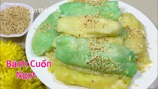 BÁNH CUỐN- Cách pha bột Bánh Cuốn ngọt cấp tốc, Bánh Ướt nhân Đậu Dừa dai ngon bằng chảo.Sweet rolls