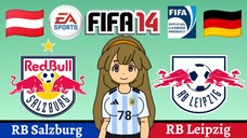 Kinako FIFA 14 | RB Salzburg VS RB Leipzig (Match of the Red Bull)