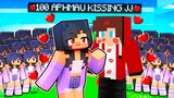 100 APHMAUs TRY TO KISS JJ *maizen* in Minecraft 360°