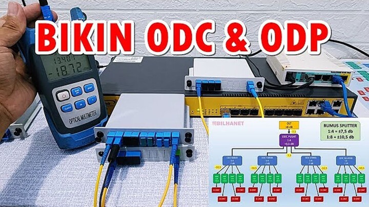 Topologi FTTH OLT - Membuat ODC dan ODP untuk Distribusi ke Client