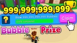 CLAIMING THE 999,999,999,999 Bubble Reward Prize in Roblox Bubblegum Simulator
