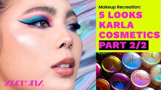 5 Looks Karla Cosmetics Review PART 2 | Makeup Recreation Tutorial