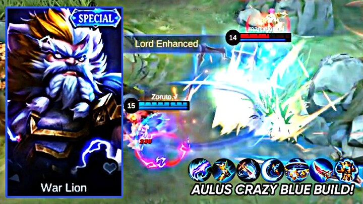 AULUS NEW WAR LION SKIN IS HERE! | AULUS CRAZY BLUE BUILD GAMEPLAY | [NO DEATH AULUS!] ~ MLBB