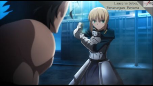 Fate/Zero - Eps 4 Lancer vs Saber, Pertarungan Pertama