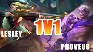 PHOVEUS NEW FIGHTER HERO 1V1 WITH LESLEY | Friendly Play in Mobile Legends