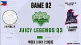 Z4 Pegaxy vs El Ganador Knights Game 02 | Juicy Legends Q3 2022 | Mobile Legends