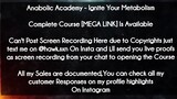Anabolic Academy  course - Ignite Your Metabolism download