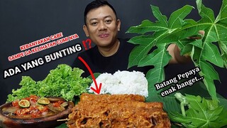 MUKBANG CUMI PEDAS + PECAK JENGKOL + BATANG PEPAYA MENTAH + DAUN PEPAYA MENTAH