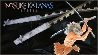 Tutorial: Cómo hacer las Katanas de Inosuke Hashibira🐷  | Kimetsu no Yaiba |  PATRONES GRATIS Cartón