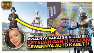 PRANK RANDOM JADI GEMBEL SETELAH GANTI SULTAN CEWEK CANTIK INI AUTO TERKEJUT !! - PUBG MOBILE