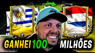 GANHEI CARTA TOP e FIZ + 100 MILHÕES de coins NO pack open fc mobile 24