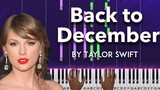 Back to December by Taylor Swift synthesia piano tutorial + sheet music & lyrics