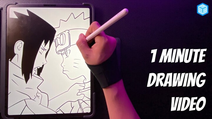 1 MINUTE #SHORT VIDEOS | DRAWING KID NARUTO VS KID SASUKE