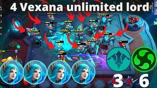 4 VEXANA WITH NECROKEEP ELEMENTALIST UNLIMITED LORD SPAWN TRICK | MLBB MAGIC CHESS BEST SYNERGY