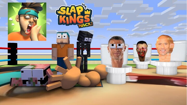 Monster School : SKIBIDI TOILET SLAP KING GAME FUNNY CHALLENGE - Minecraft Animation