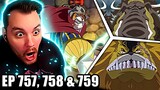 1 BILLION BERRIES?! | One Piece REACTION Episode 757, 758 & 759