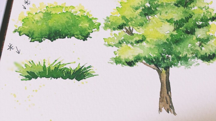 【Cat Air】 Mari menggambar rumput dan pohon sederhana—untuk pemula