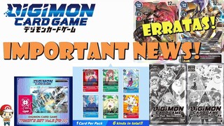 Important Erratas, New Tamer's Set & New Promo Pack! (Digimon TCG News)