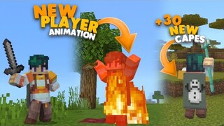 NEW PLAYER ANIMATION UPDATE | 30+ NEW CAPES FOR MCPE 1.16/1.17+