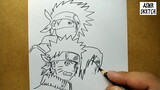 ASMR drawing Naruto , Sasuke , Kakashi , Sakura / how to draw naruto manga japan