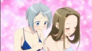 (Yuri moment ? at the pool) 4-nin Sorezore no Uso wo Tsuku