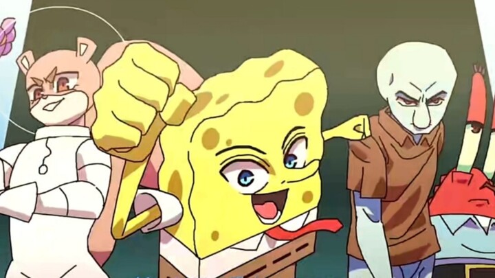 Super Sponge Man, with the soundtrack of "Dream Field" super hot-blooded Japanese comic style "Spong