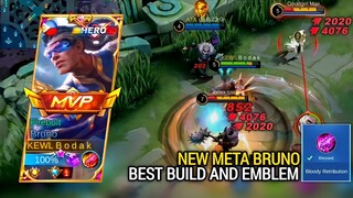 NEW META BRUNO BEST BUILD AND EMBLEM | BRUNO BEST BUILD AND EMBLEM MLBB