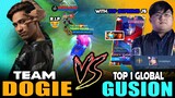 TEAM DOGIE vs. TOP 1 GLOBAL GUSION with Supreme JS in Rank! ~ Mobile Legends