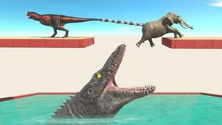 Tug of War Over Mosasaurus Pool - Animal Revolt Battle Simulator