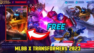 MLBB X TRANSFORMERS EVENT 2023  || MOBILE LEGENDS NEW FREE SKIN EVENT 2023