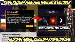 Kode Redeem Evo Katana Infernshock Gratis! Kode Redeem Free Fire 6 Oktober 2023 Hari Ini