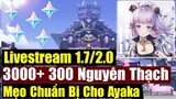 Livestream 1.7(2.0) - GA 3000 Nguyên Thạch - Mẹo Farm Chuẩn Bị Cho Ayaka - Genshin Impact
