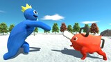 Rainbow Friends Blue vs Pochita - Animal Revolt Battle Simulator