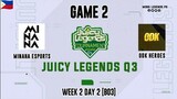 Minana Esports VS ODK Heroes Game 02 | Juicy Legends Q3 2022 | MLBB