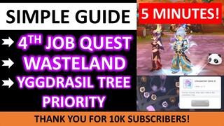 SIMPLE GUIDE FOR 4TH JOB QUEST, WASTELAND MAP AND YGGDRASIL SPIRIT TREE IN RAGNAROK MOBILE EPISODE 7