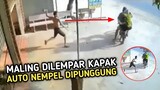 MAMPUS !! Maling Dilempar Kapak Oleh Warga Mendarat Tepat Dipunggung Pelaku