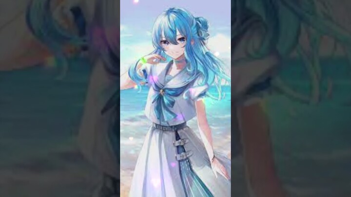 Blue hair anime girls #shorts #cute #blue #blackpink