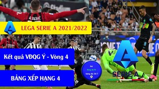 Tin Bóng Đá Kết quả Serie A Vòng 4, Bảng xếp hạng mới nhất