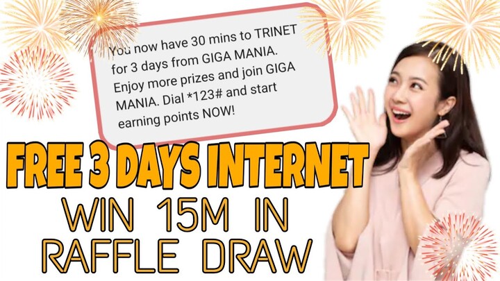 HOW TO GET FREE 3 DAYS INTERNET IN SMART SIM AND GET A CHANCE TO WIN 15 MILLION IN RAFFLE DRAW