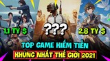 Top 10 Game Kiếm Tiền Khủng Nhất Thế Giới 2021 | Free Fire "Hít Khói" PUBG MOBILE