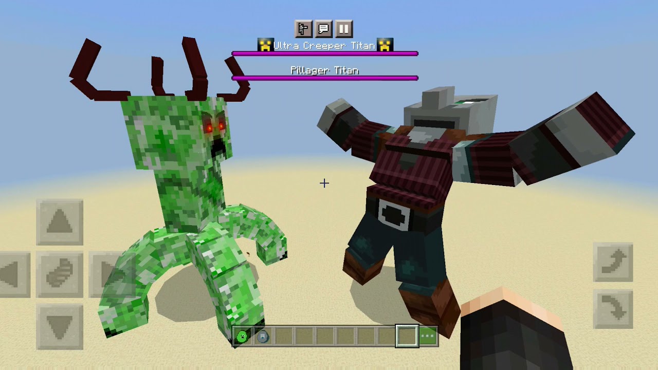 Ultra Creeper Titan Vs Pillager Titan In Minecraft Pe Bilibili