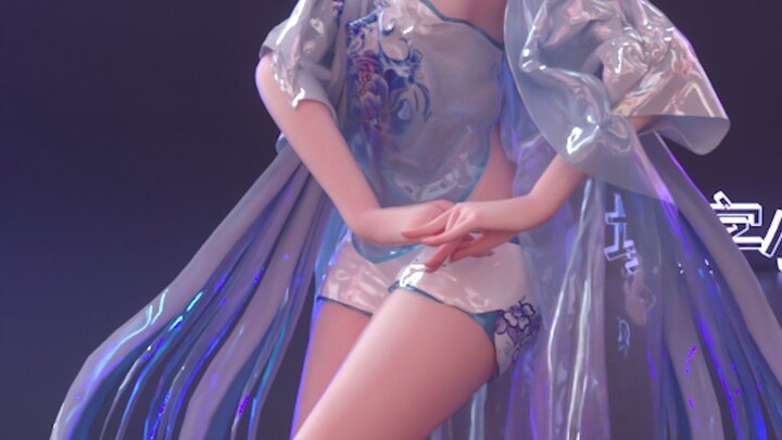 Ancient costume Luo Tianyi "Xiao Na" MD fabric MMD C4D OC rendering (vertical screen)